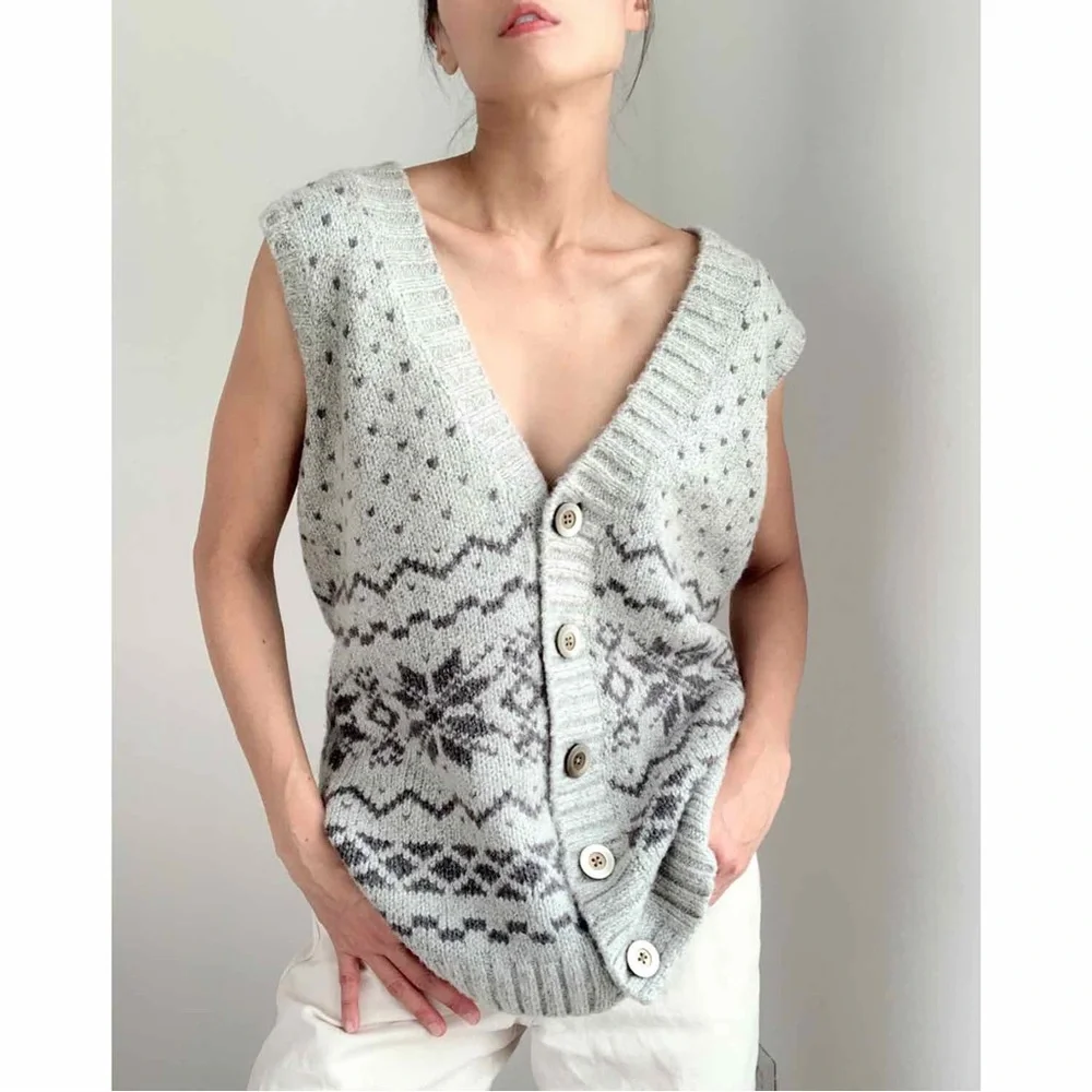 J.JILL FAIR ISLE SWEATER VEST - Picture 1 of 4